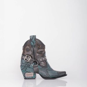 Bota Texana Greta Black Viper Blue