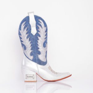 Bota Texana Kuwait Denim White Metal