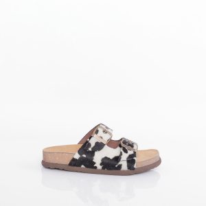 Mules Mysla Black White Cow