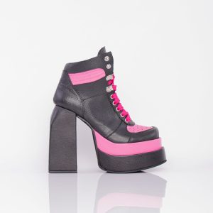 Botineta Tabuk Black Hot Pink