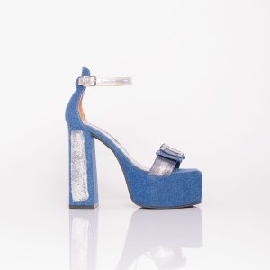 Sandalia Zaire Denim Plata